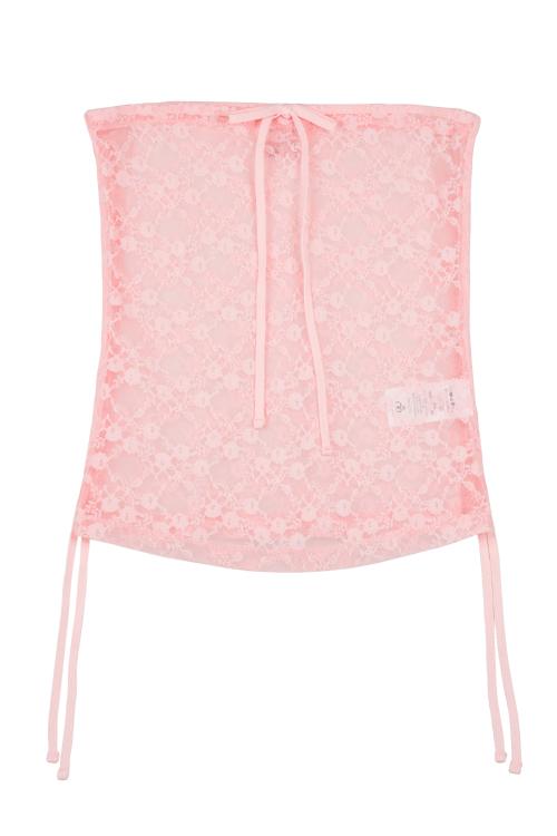 레이스 스트링  탑 [핑크]