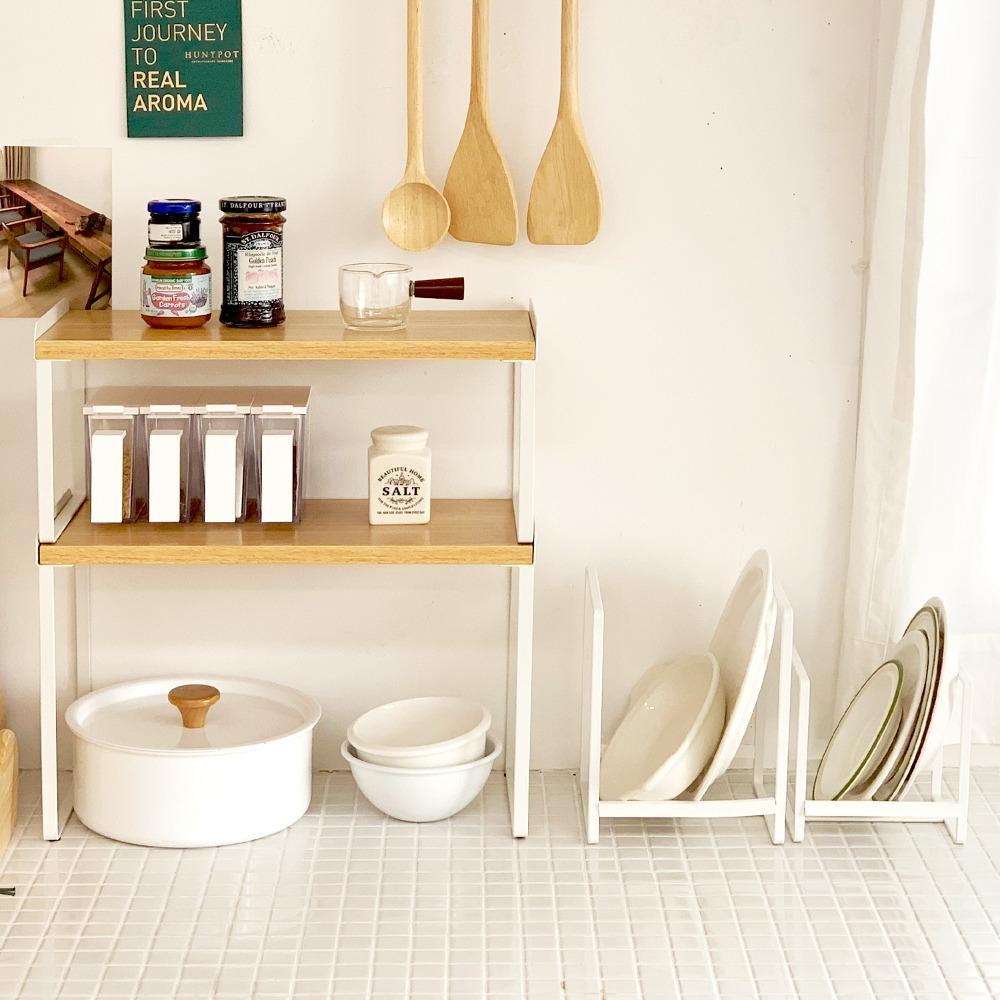 화이트스틸 우드선반 접시정리대 3종 풀세트