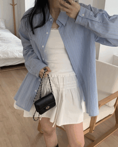 [100장돌파/주문폭주🤎] moon stripe shirt (3color)