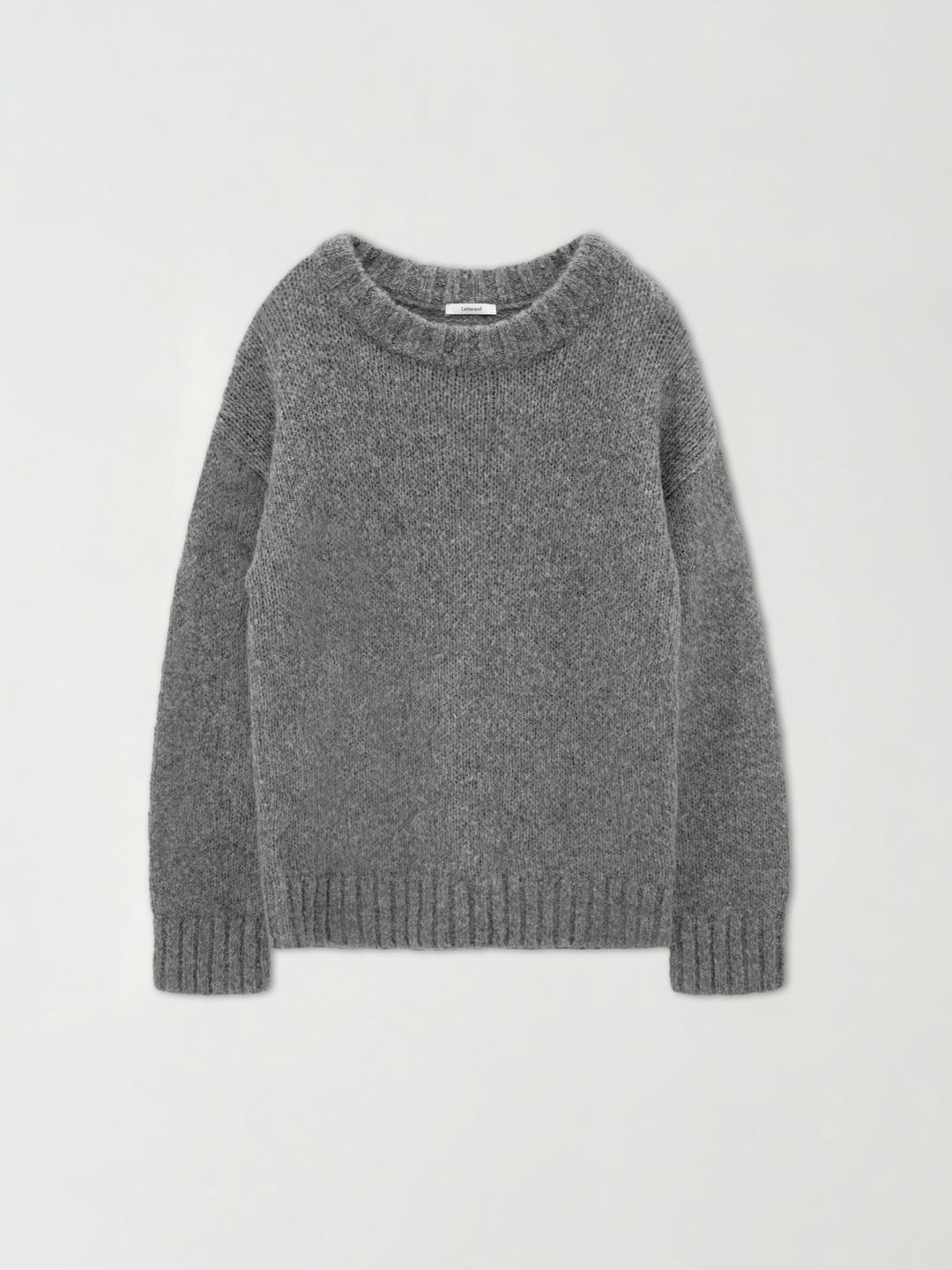 Round Neck bulky Knit (Gray)