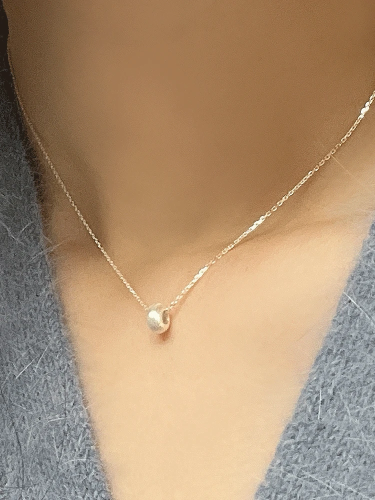 925 silver matt donut necklace (스지/무광)