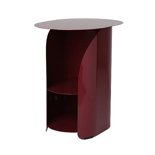 커브사이드테이블 Curve side table_burgundy