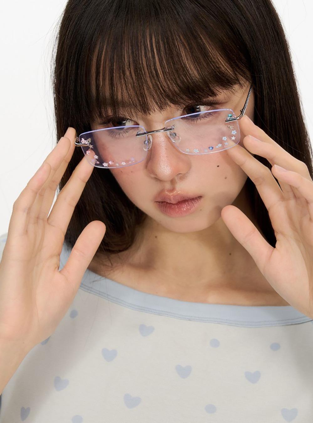 Original Pink Blue Frameless Glasses