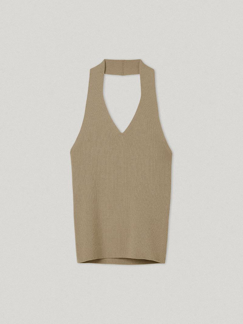 Irony Halter Neck Knit Nougat (4th)