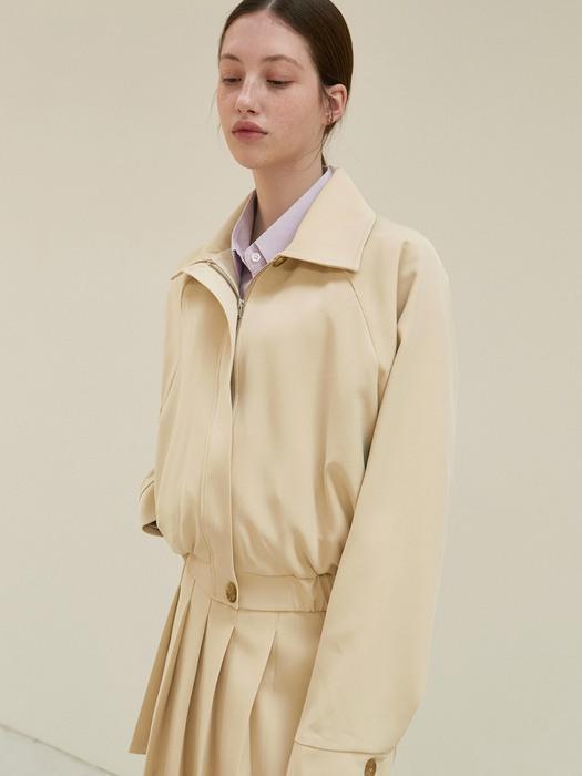MINIMAL BLOUSON JACKET_BEIGE