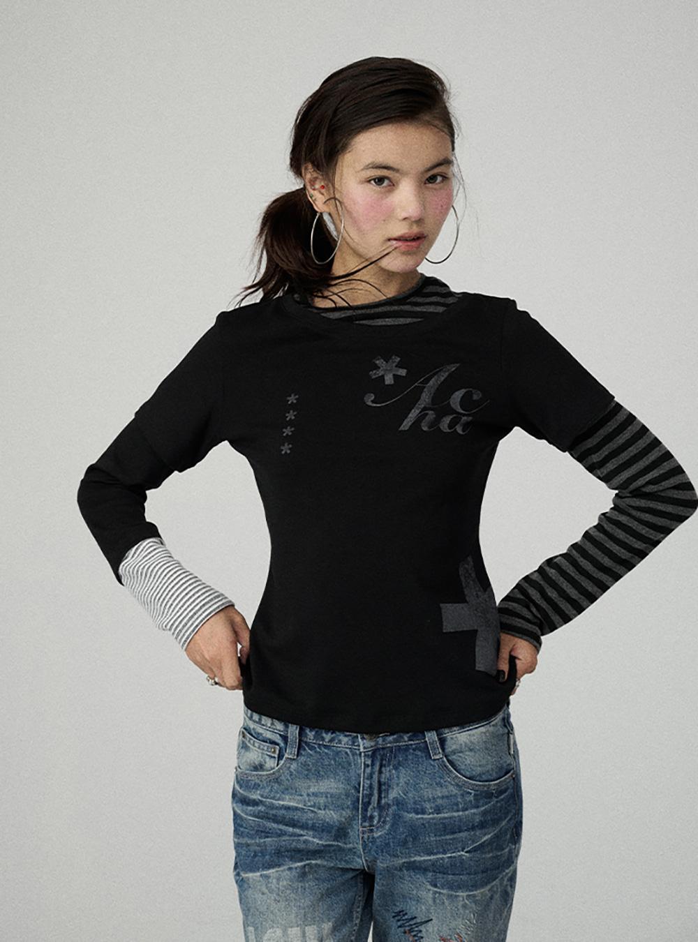 Stripe Cross Layered Top (2color)