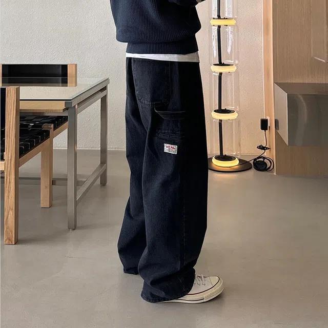 As 맥패치 카펜터 와이드핏 데님팬츠 흑청 진청(2color)