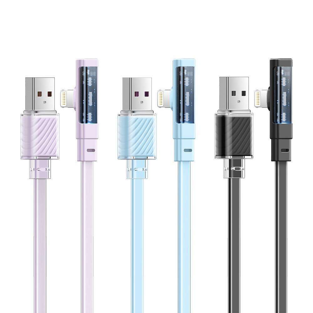 [맥도도] 파스텔 90도 플랫 핏 8핀 고속충전 케이블 CA341