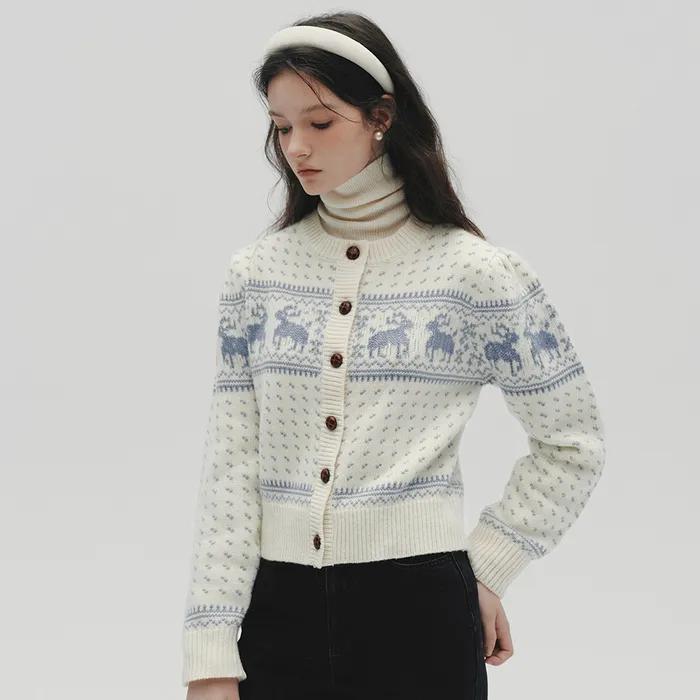 LILAS woolen kowichan knit cardigan_2colors