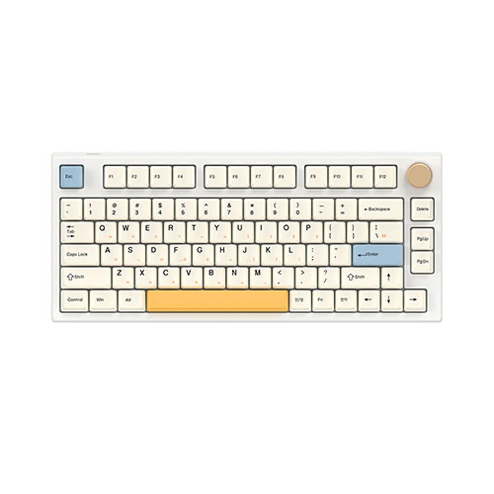 Keydous NJ80-AP 유무선 블루투스 핫스왑 풀윤활 기계식 키보드 크림아이보리, 저소음리니어축(Islet)