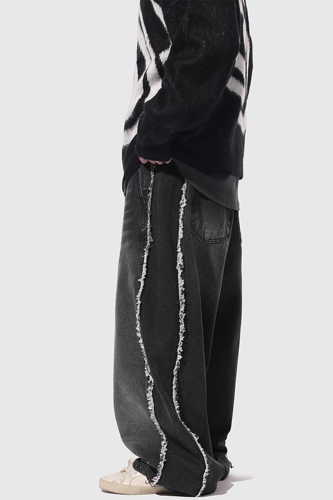 Side Raw Edge Balloon Denim [2color]