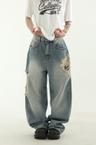 side damage washed jean