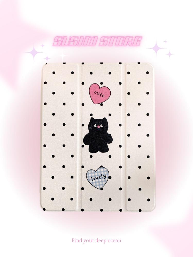 수심 Black Cat Ipad Case 블랙 캣 고양이 아이패드 케이스 미러 투명