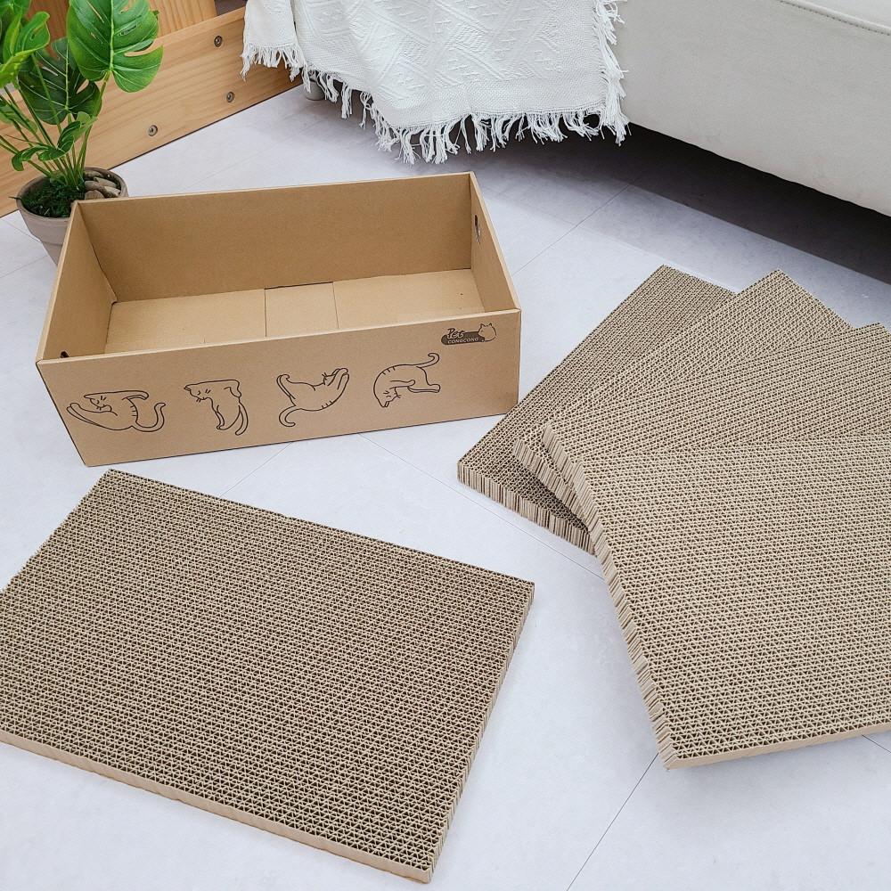 고양이 박스 스크래쳐 마약박스 숨숨집 장난감 리필 5개