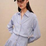 마쥬 원피스 점프수트 ROBE CHEMISE A RAYURES BLEU CLAIR MFPRO02805