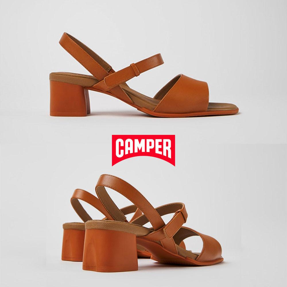 캠퍼 케이티 샌들 여성 가죽 펌프스 슬리퍼 브라운