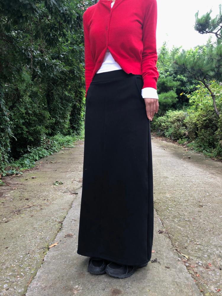 맥시 밴딩 롱 스커트(2color)