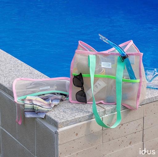 파스텔메쉬백(특허디자인등록) 수영장가방 물놀이가방