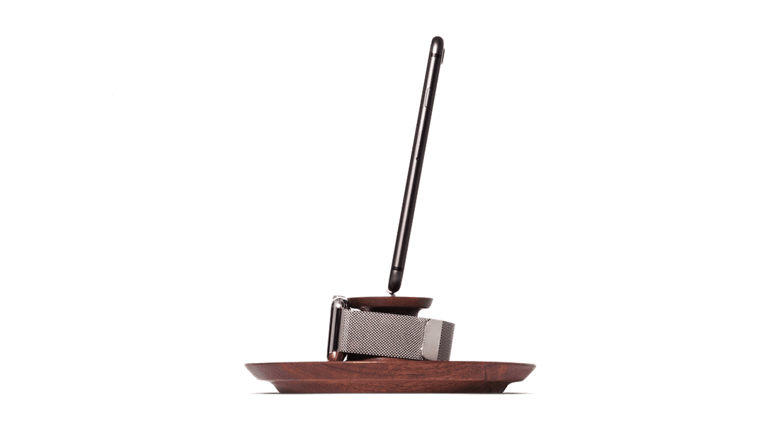 iPhone & Apple Watch Charging Station Wood