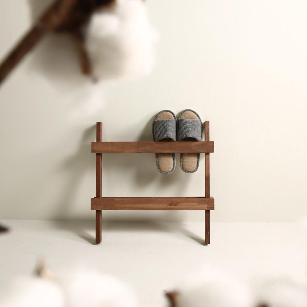 원목 실내화 거치대 아카시아 진브라운 슬리퍼 꽂이