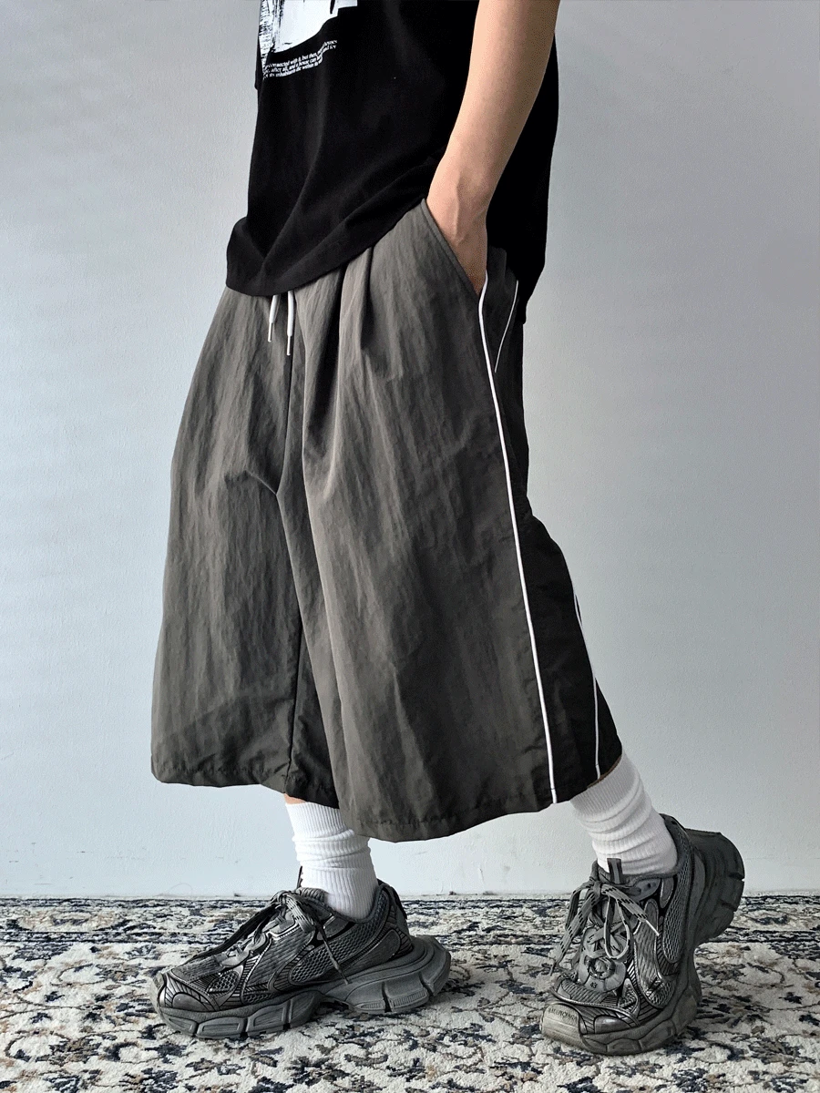 Nylon Piping Line Bermuda Pants (3color)