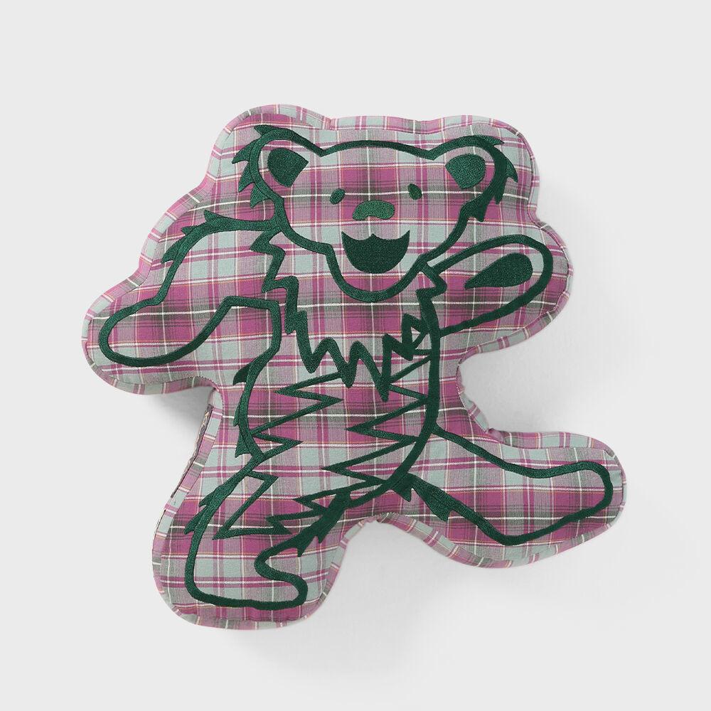 GD Lightning Bear Plaid Cushion Plum