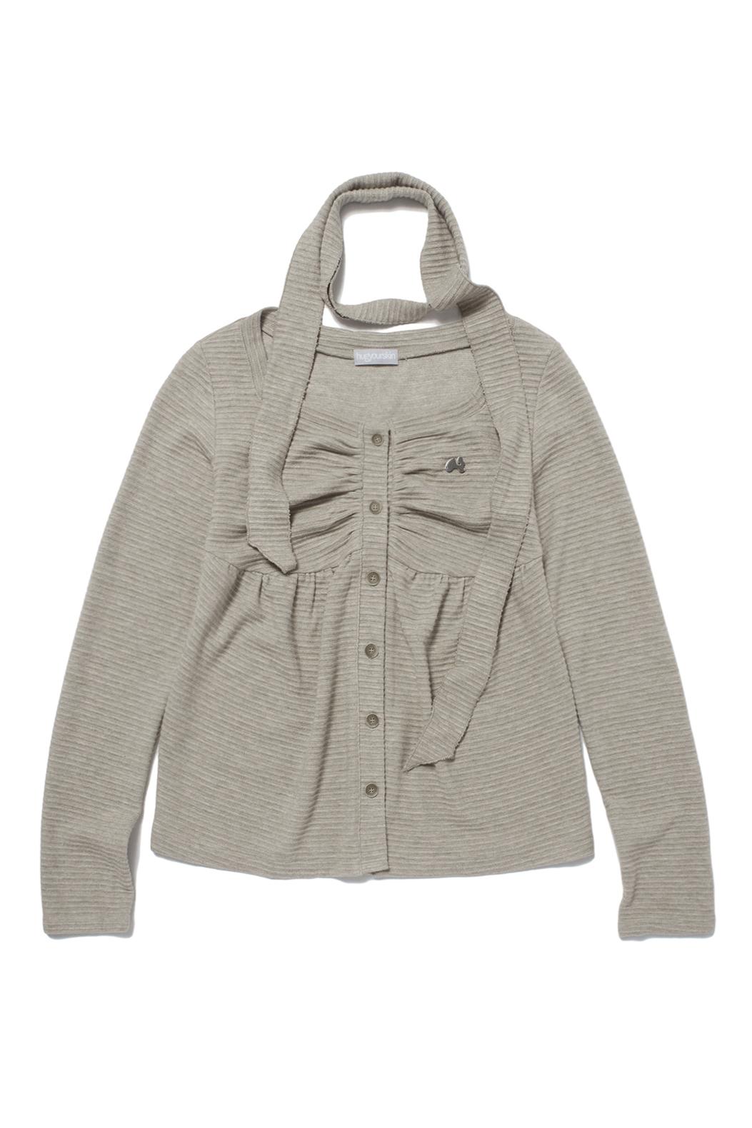 Knitted babydoll cardigan (Brown)