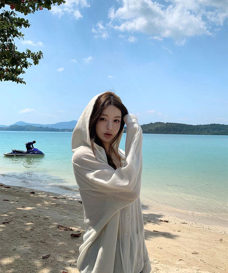스프링 루즈핏 후드 셔츠