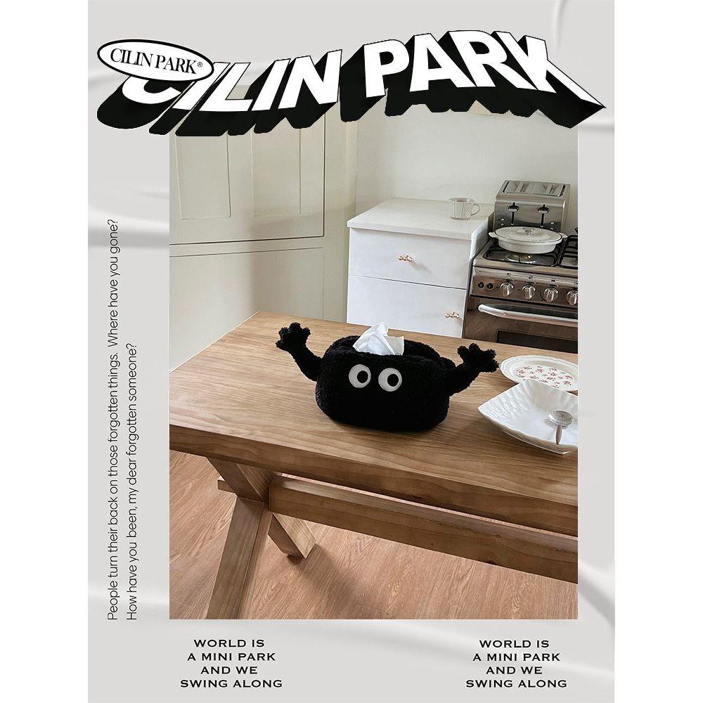 빅아이즈 패브릭 티슈 케이스 휴지 블랙 귀여운