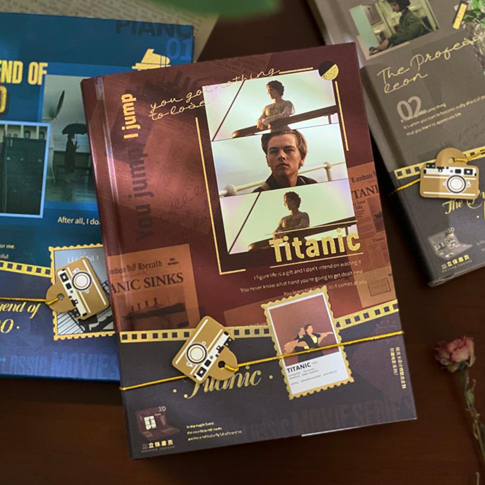 감성영화노트 다이어리 다꾸 일기장 명화스티커 타이타닉 레옹 포레스트검프 피아니스트의전설