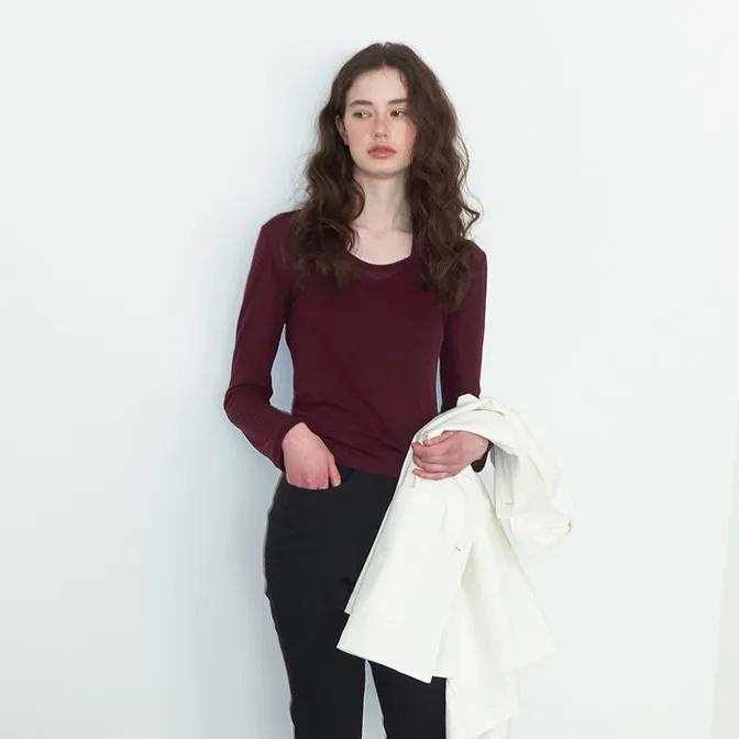 Halterneck T-shirt (burgundy)