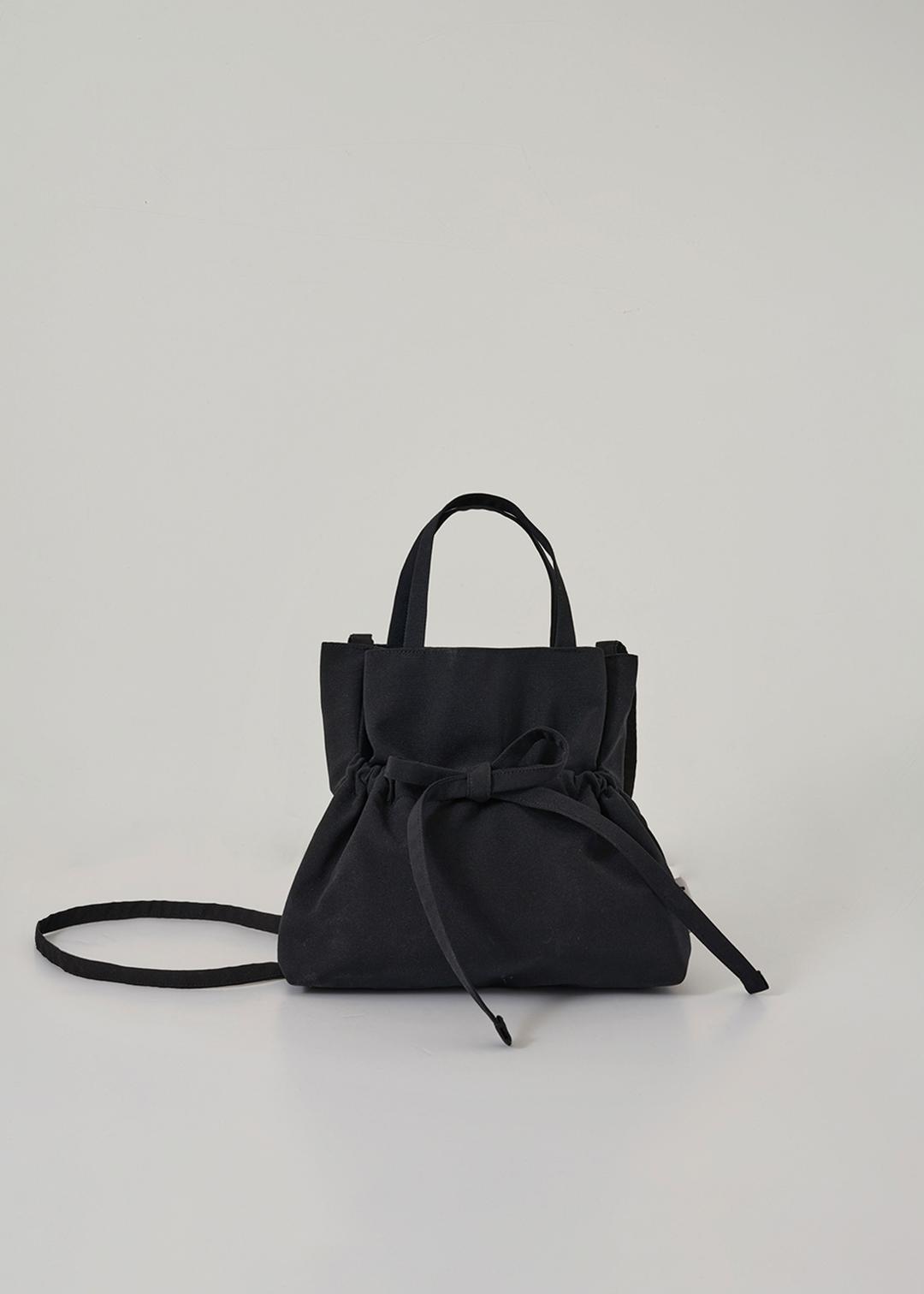Shirring Ribbon Bag_Black