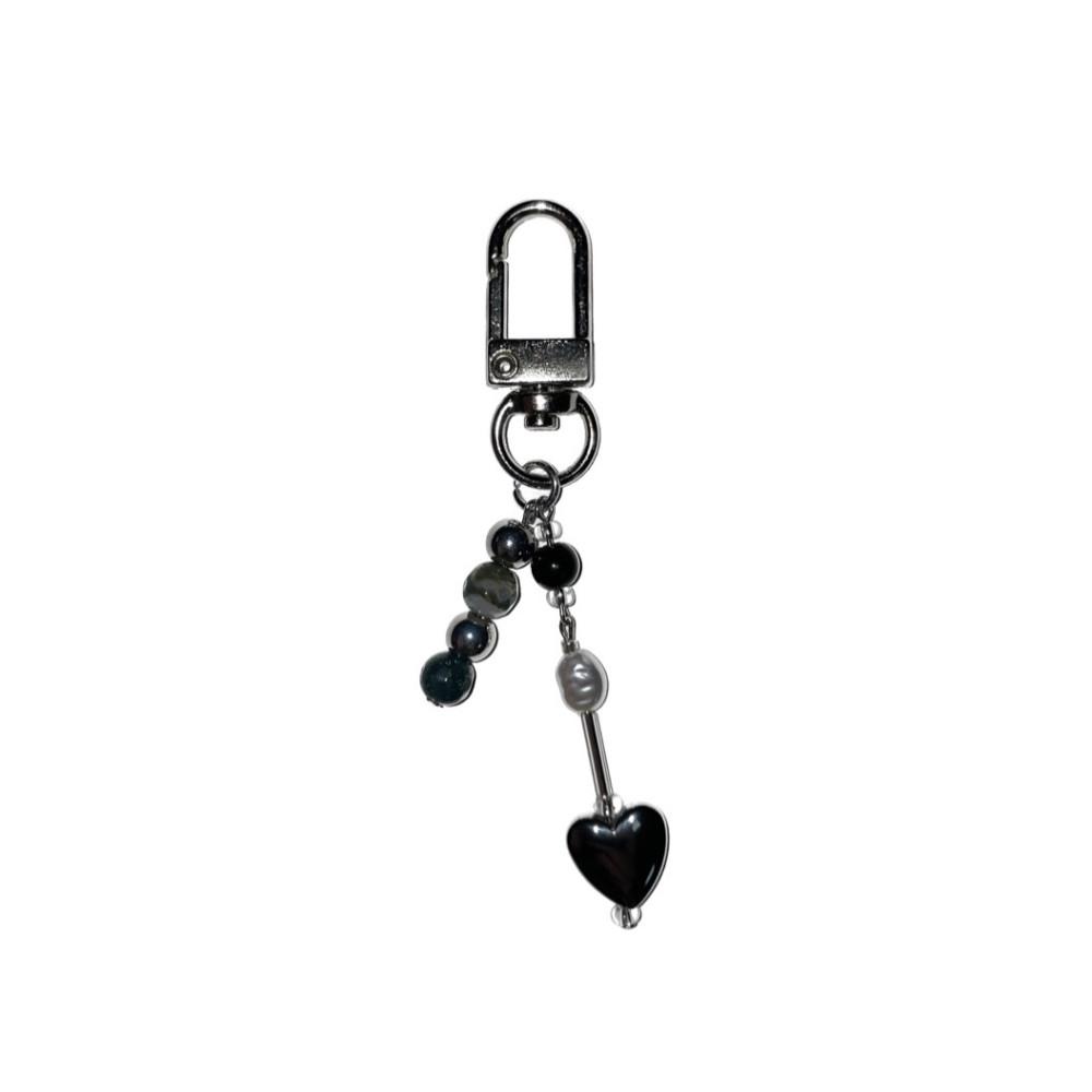 하트 원석 키링 heart gemstone key ring