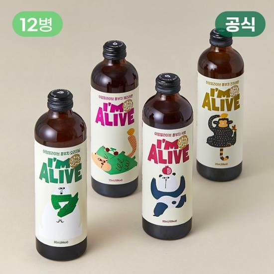 NEW 아임얼라이브 유기농 콤부차 315㎖ 12병