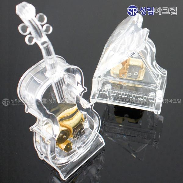 피아노 바이올린 멜로디가 예쁜 아크릴 오르골 뮤직박스