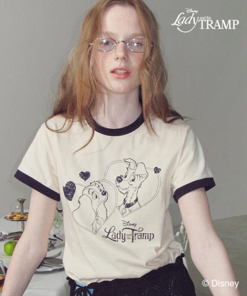 론론(RONRON)  RINGER LADY AND THE TRAMP SHORT T SHIRT CREAM NAVY - 사이즈 & 후기 | 무신사
