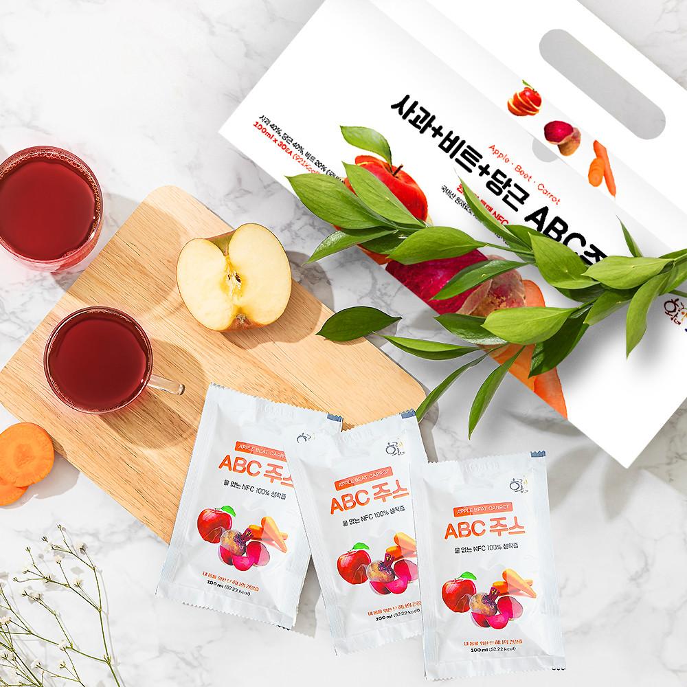 3+1 국내산 100% 통째로 갈아만든 생착즙 ABC쥬스 100ml 30팩
