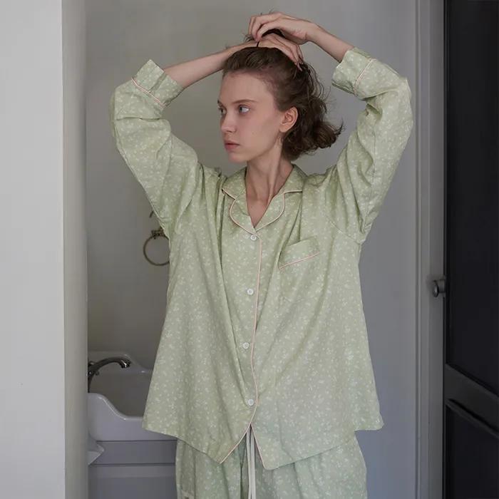 [29CM단독][모달](uni) 가든오브파리 플라워 파자마 올리브