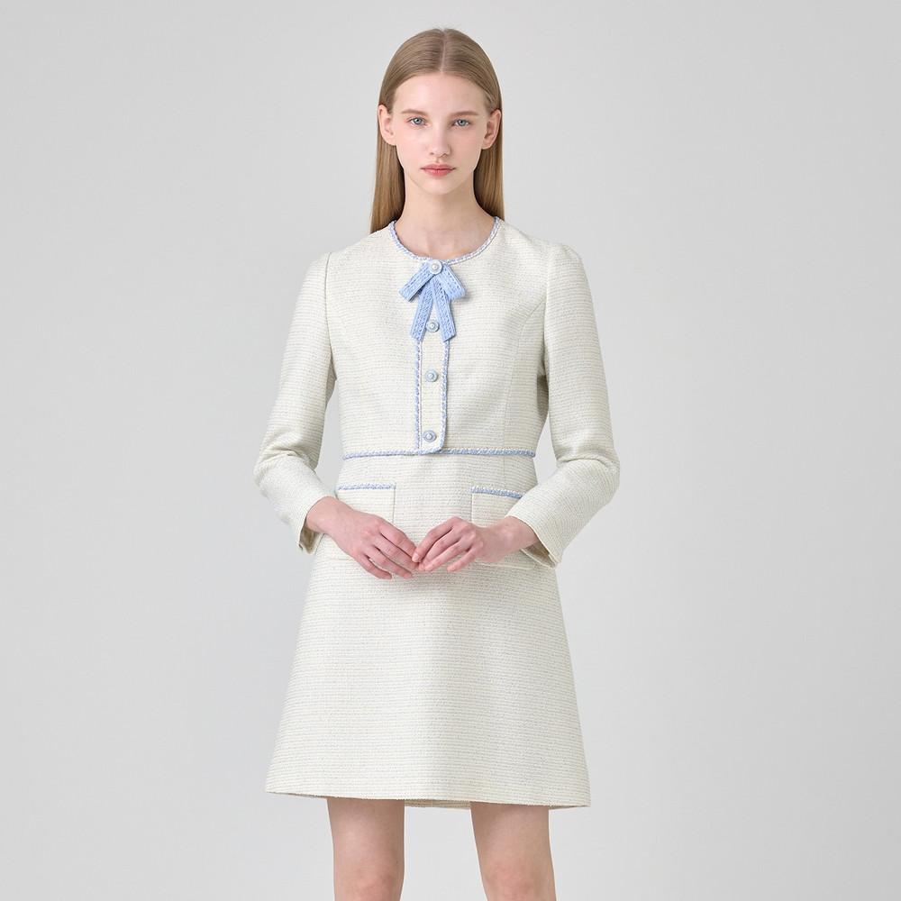 [케네스레이디] 꼬임배색라인 트위드 원피스 EWOPNC0600