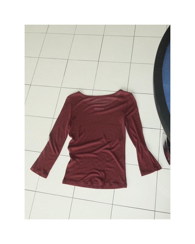 (MADE) FAYE 8/10 SLEEVE TEE - BRICK BURGUNDY