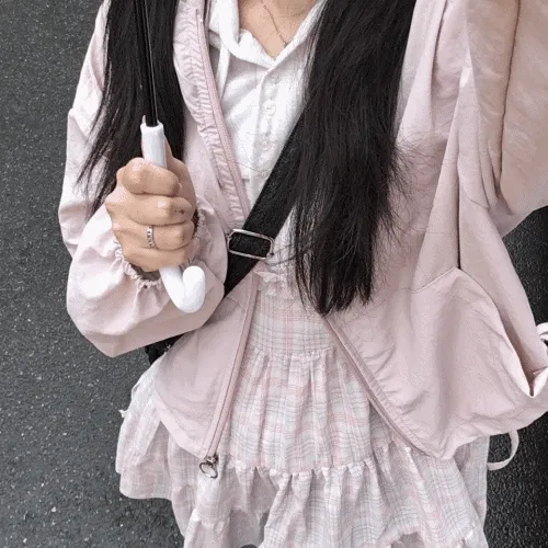 rainbow frill check ops 레인보우 프릴 체크 레이어드 나시 원피스 2color