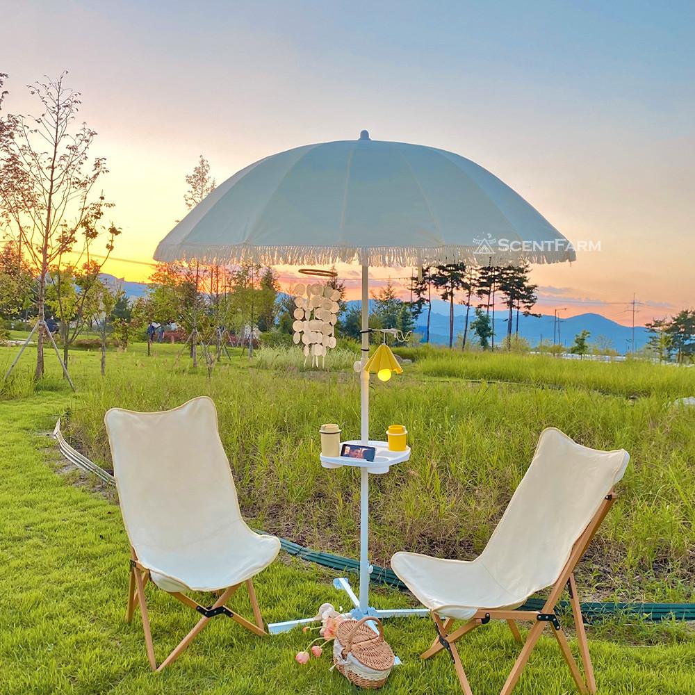 센트팜 감성파라솔 캠핑 휴대용 피크닉 태슬 파라솔 세트