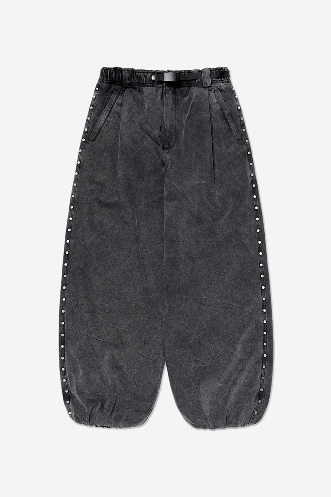 [PLAYBOY x DIMITO] STUD LINE OG DENIM PANTS (WIDE FIT LV.2) WASHED GREY