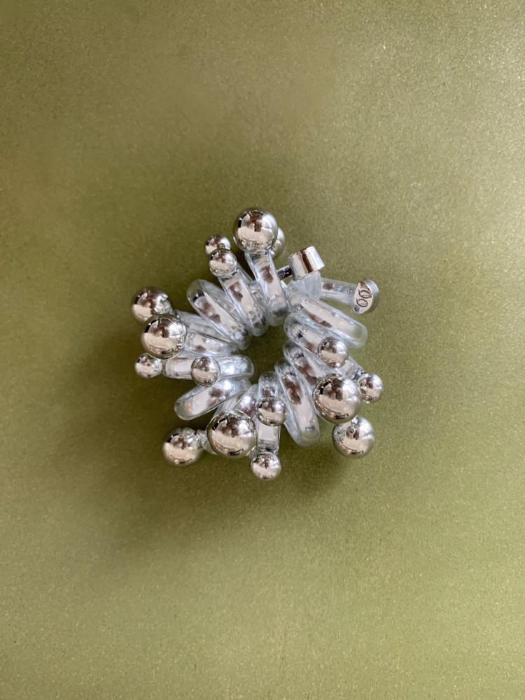 silver curly scrunchie 실버스크런치 _ 2type
