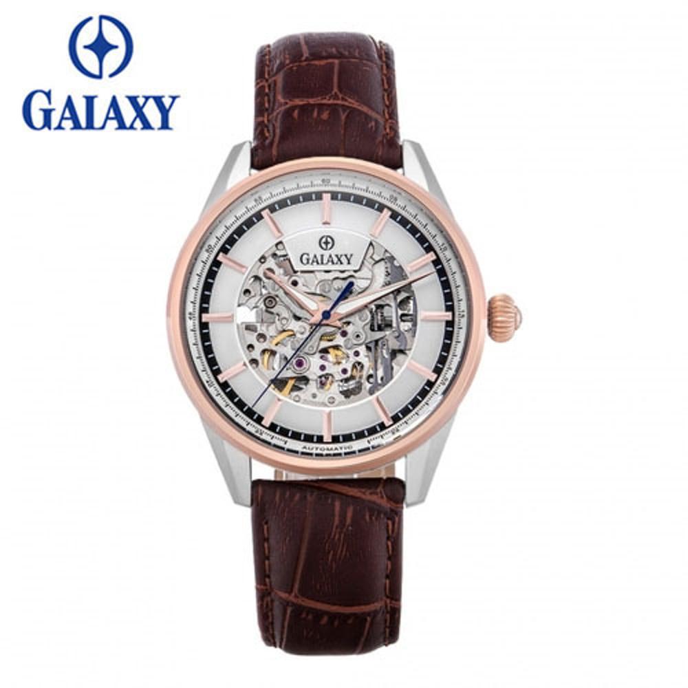 [갤럭시 GALAXY] QX7116ME 오토메틱 남자 브라운 가죽시계