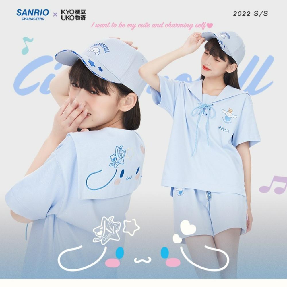 산리오 시나모롤 캐주얼 여성용 셔츠 반바지