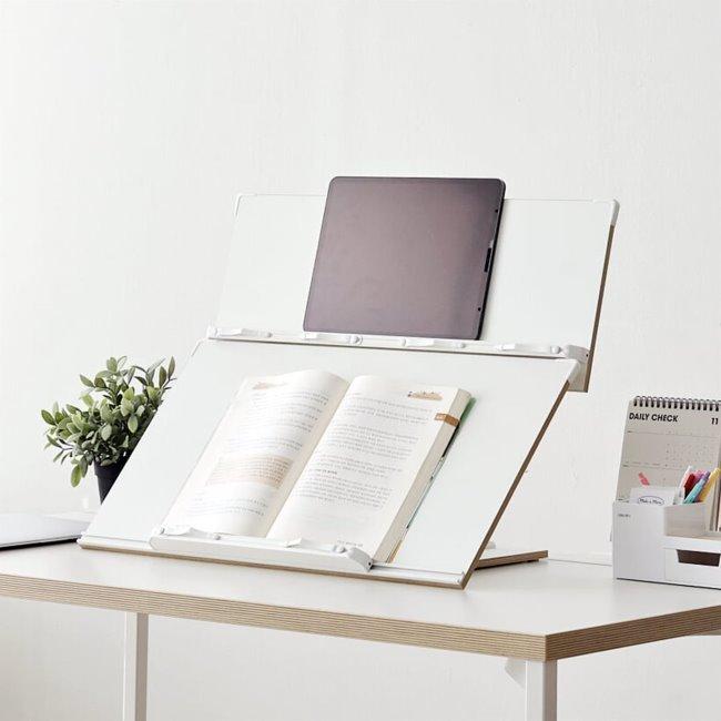[예스24] 이룸 프라임 2단 독서대 P360 슬라이드 책받침대 화이트 : 화이트 색상 2단 독서대