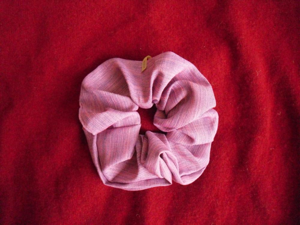 [rosamee] pink with purple layered cotton scrunchie