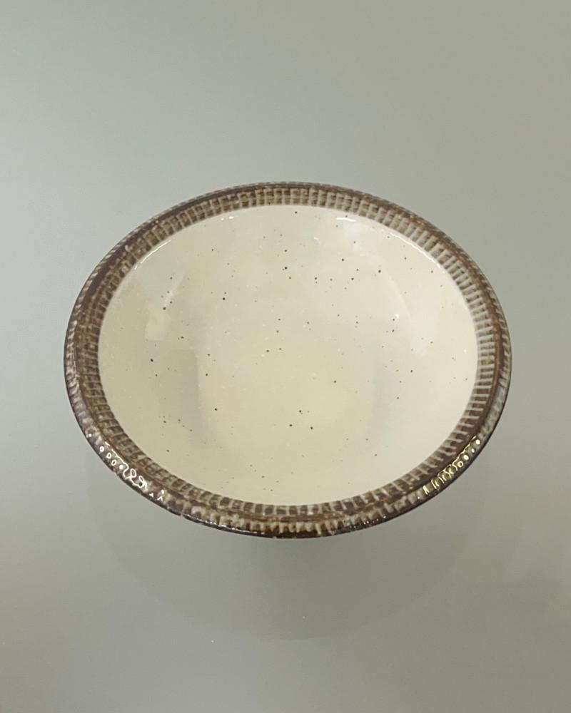 (Ceramic) Brown wheel bowl