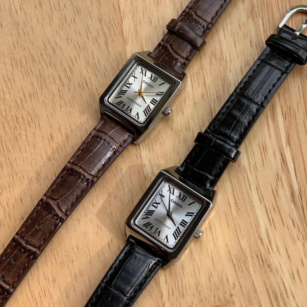 카시오 (카시오 정품) 클래식 스퀘어 로마 사각 가죽 손목 시계 위시버킷